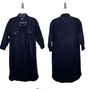 NLST Navy | Wool Blend Shirt Dress in Midnight Navy